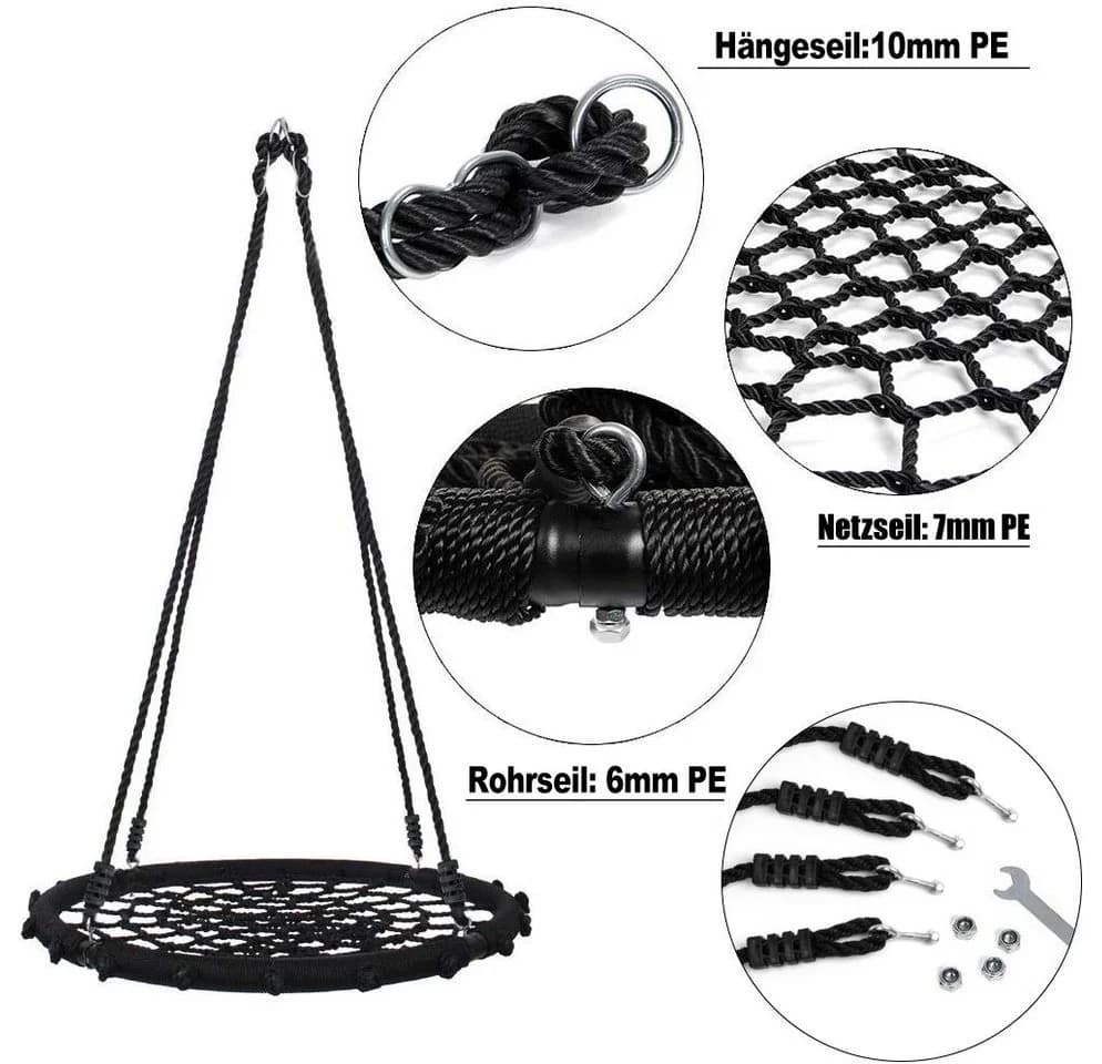 Yorbay Nestschaukel 300kg Belastung Outdoor Garten Schwarz - Bild 5
