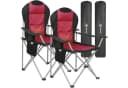 HOMECALL Campingstuhl Hochlehner Klappstuhl Rot Gepolstert Bild 2