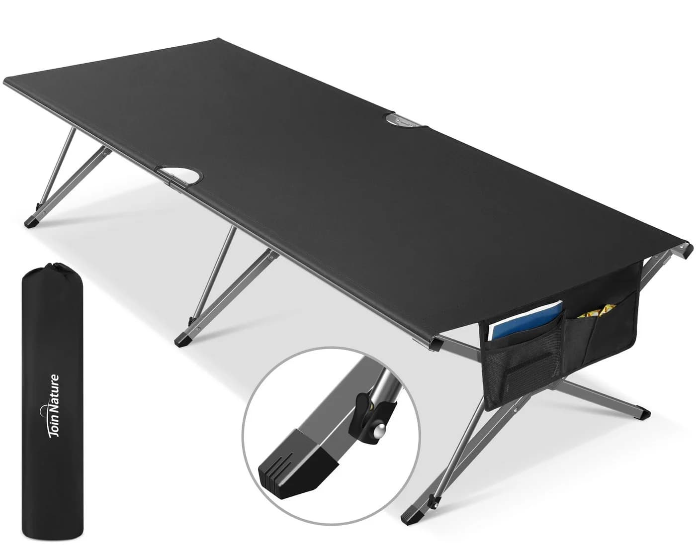 HOMECALL Klappbares Feldbett XXL Campingliege Schwarz - Bild 2