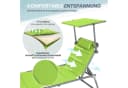 HOMECALL Gartenliege Klappbar Verstellbar Grün Aluminium Bild 1