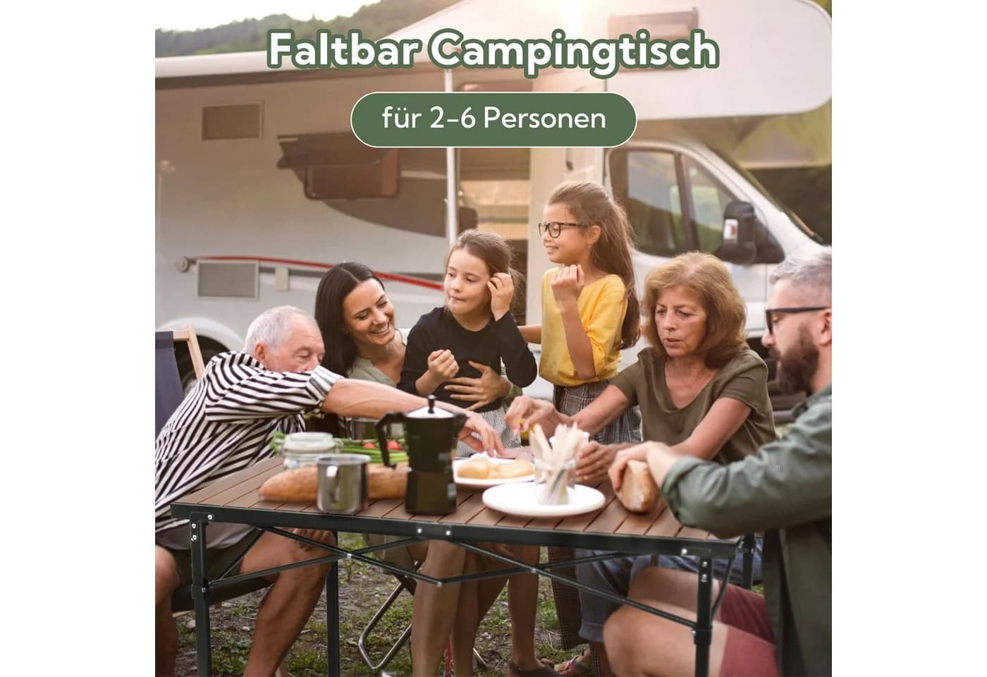 HOMECALL Klapptisch Campingtisch Höhenverstellbar Klappbar Balkontisch Gartentisch Tragbar - Bild 2
