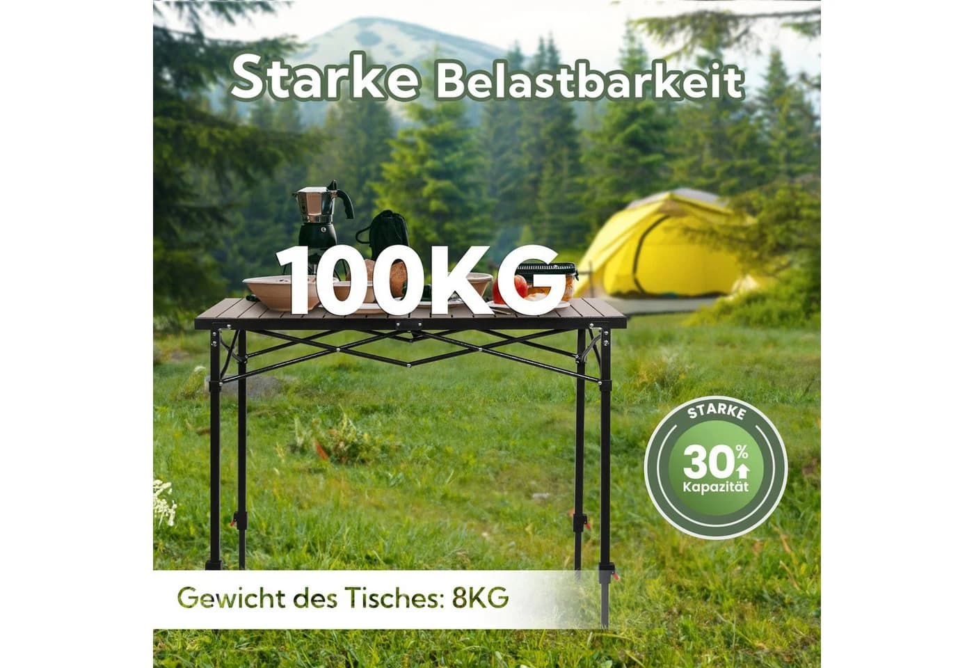 HOMECALL Klapptisch Campingtisch Höhenverstellbar Klappbar Balkontisch Gartentisch Tragbar - Bild 5