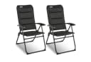 HOMECALL Gartenstuhl Hochlehner Campingstuhl 2 St. Schwarz 5-Fach Verstellbar Bild 3
