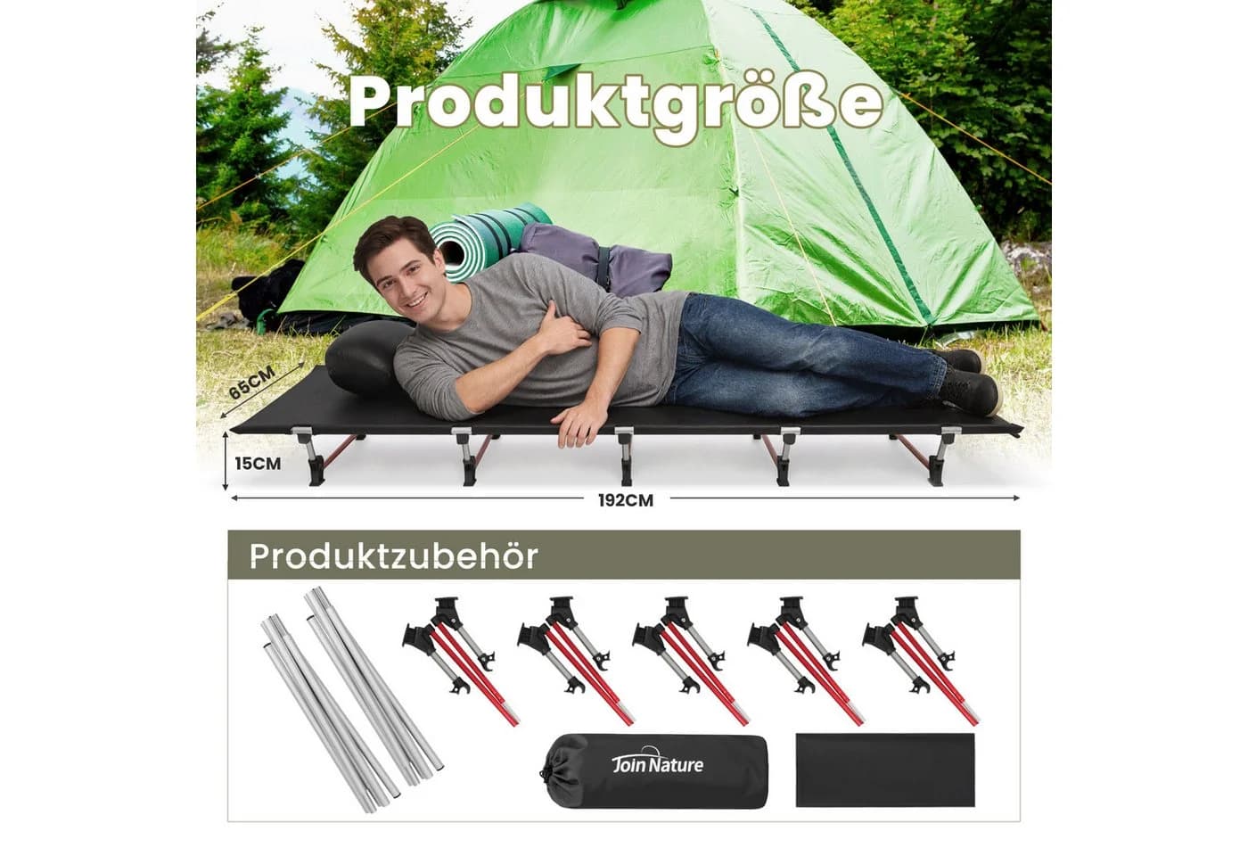 HOMECALL Feldbett Ultraleichtes Campingbett lappbar