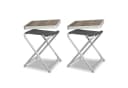 HOMECALL Campinghocker mit MDF-Tisch Aluminium Klapphocker 2er Set Bild 2