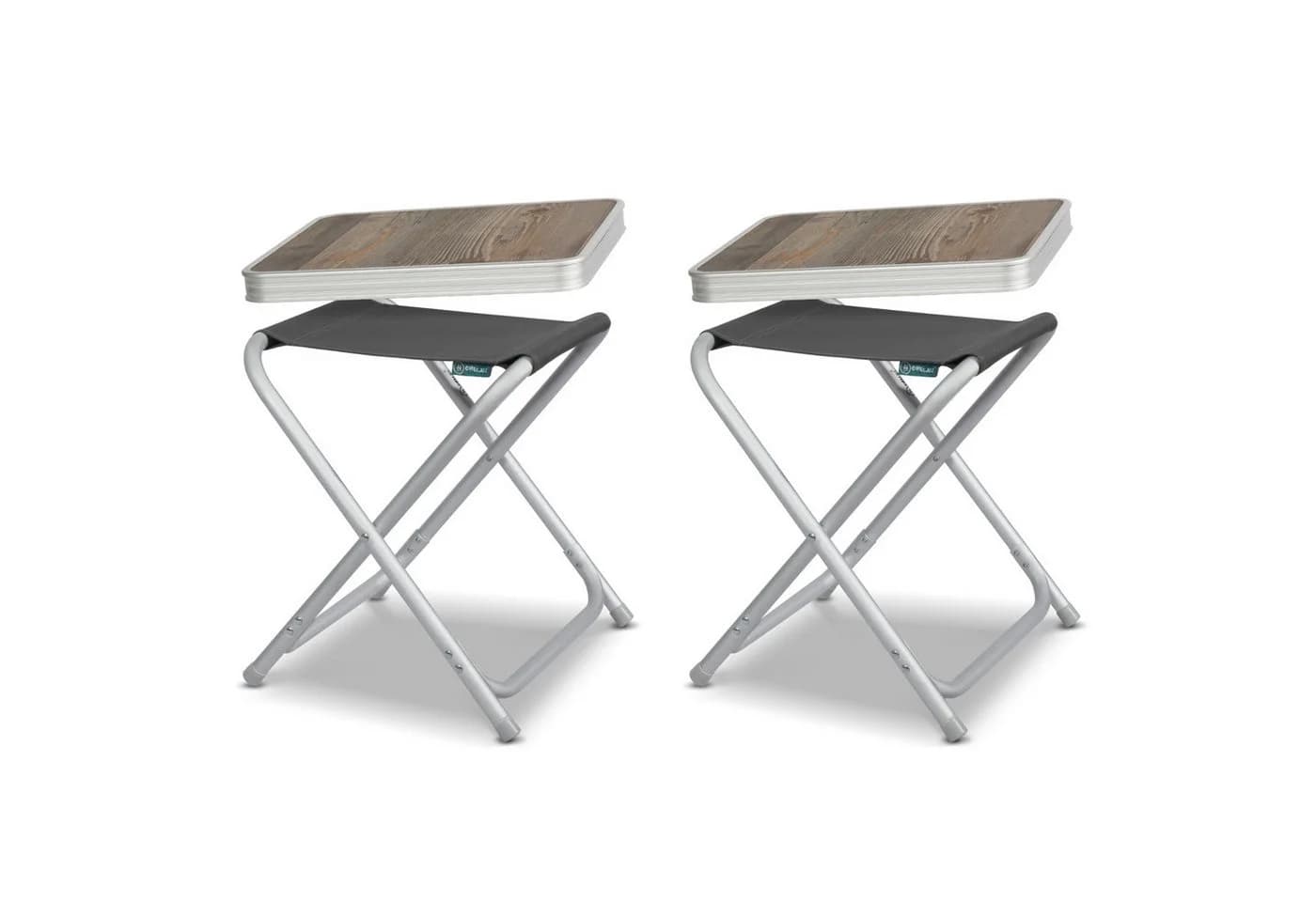 HOMECALL Campinghocker mit MDF-Tisch Aluminium Klapphocker 2er Set - Bild 2