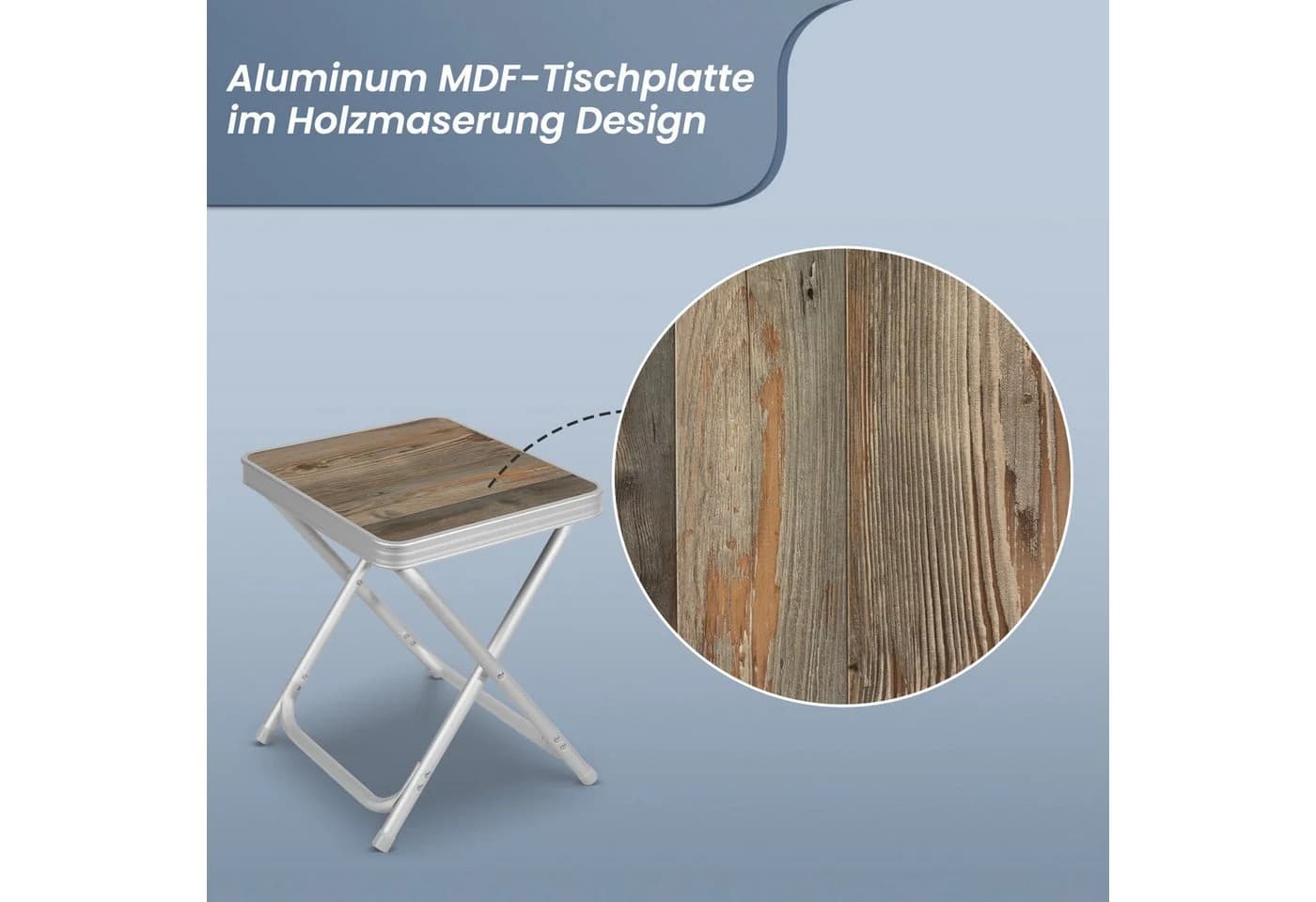 HOMECALL Campinghocker mit MDF-Tisch Aluminium Klapphocker 2er Set - Bild 4