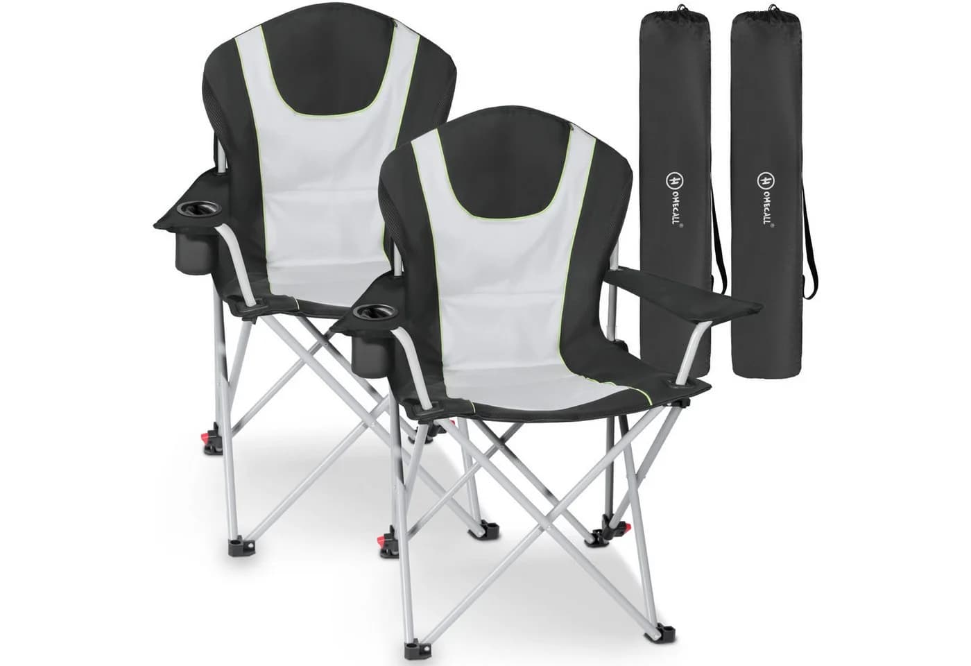 HOMECALL Campingstuhl Klappbar Schwarz 150kg Belastbar - Bild 2
