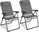 HOMECALL Campingstuhl Klappstuhl 2er Set Grau Verstellbare Rückenlehne Bild 2