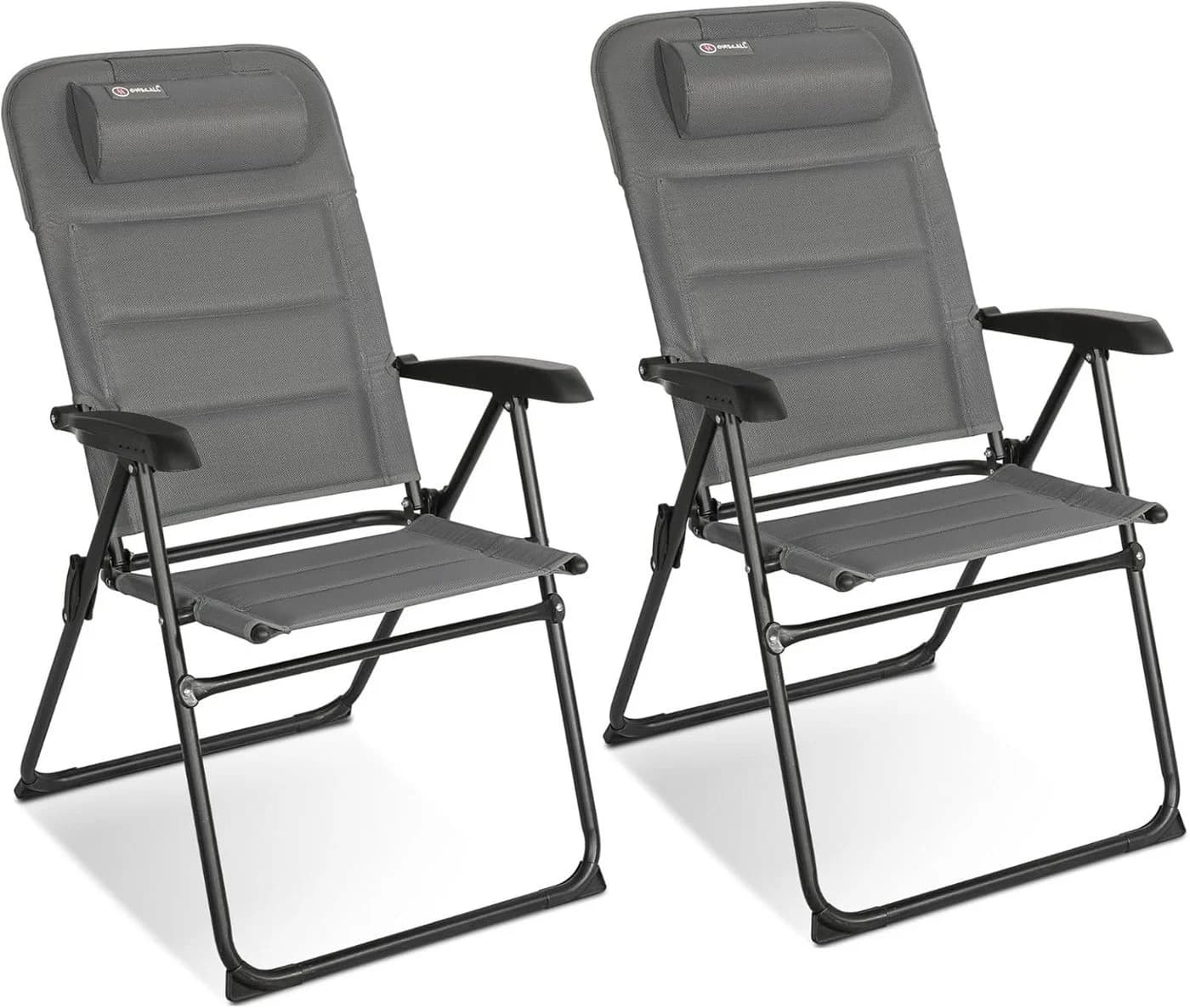 HOMECALL Campingstuhl Klappstuhl 2er Set Grau Verstellbare Rückenlehne - Bild 2