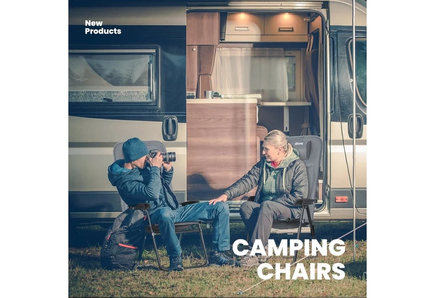 HOMECALL Campingstuhl Klappstuhl 2er Set Grau Verstellbare Rückenlehne - Bild 5