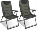 HOMECALL Campingstuhl 2er Set Grün/Schwarz Verstellbar Gepolstert Bild 2