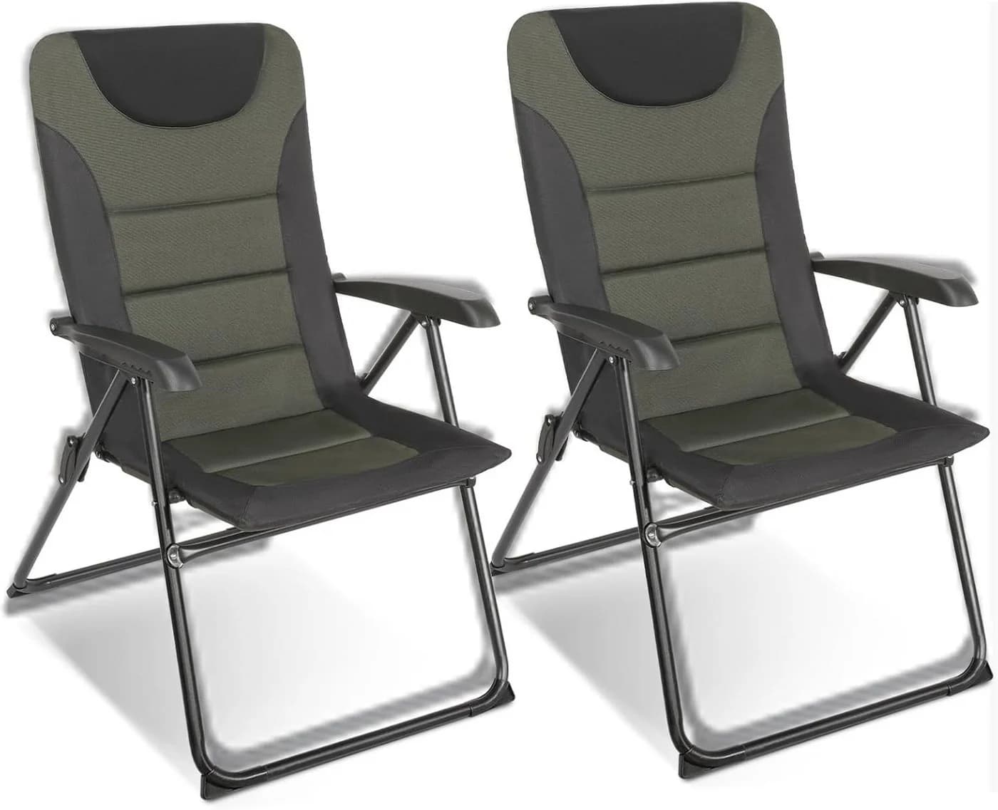 HOMECALL Campingstuhl 2er Set Grün/Schwarz Verstellbar Gepolstert - Bild 2