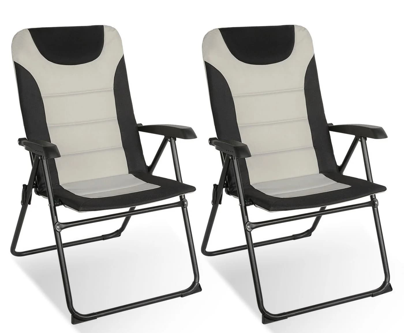 HOMECALL Campingstuhl Klappstuhl Gepolstert 150kg Schwarz/Weiß - Bild 2