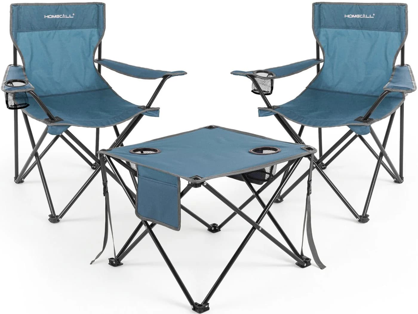 HOMECALL Campingstuhl und Tisch Set Blau Klappbar - Bild 2