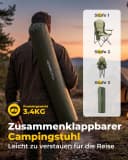 HOMECALL Campingstuhl Hochlehner 110cm Grün mit Lendenwirbelstütze Bild 5
