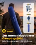 HOMECALL Campingstuhl Hochlehner 110cm Blau mit Lendenwirbelstütze Bild 5