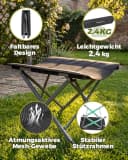 HOMECALL Klappfußhocker Schwarz Metall 3D-Netzgewebe Bild 1