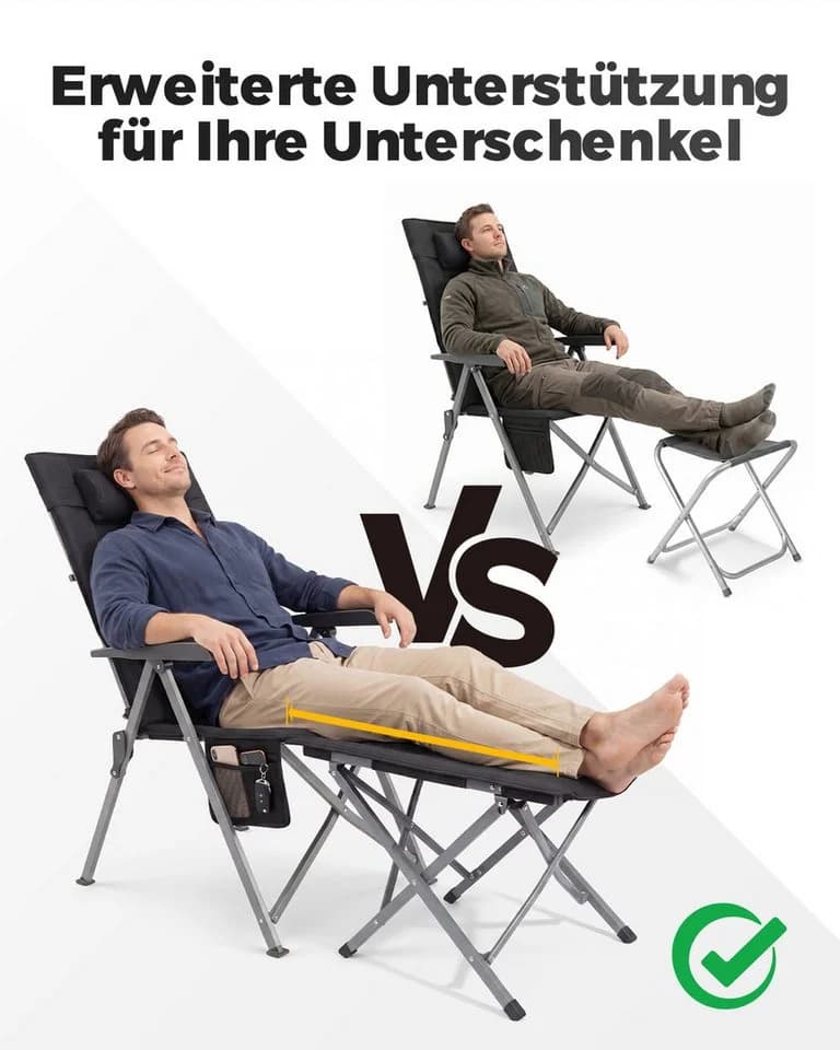 HOMECALL Klappfußhocker Schwarz Metall 3D-Netzgewebe - Bild 3