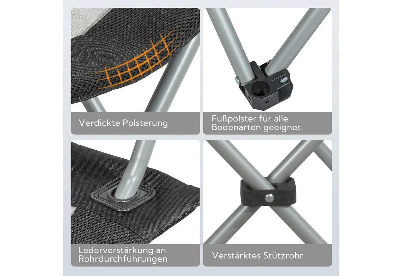 HOMECALL Campingstuhl Klappstuhl Gartenstuhl Angelstuhl mit Polsterung - Bild 5
