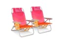 HOMECALL Klappstuhl Strandstuhl Rosa Aluminium Bild 2