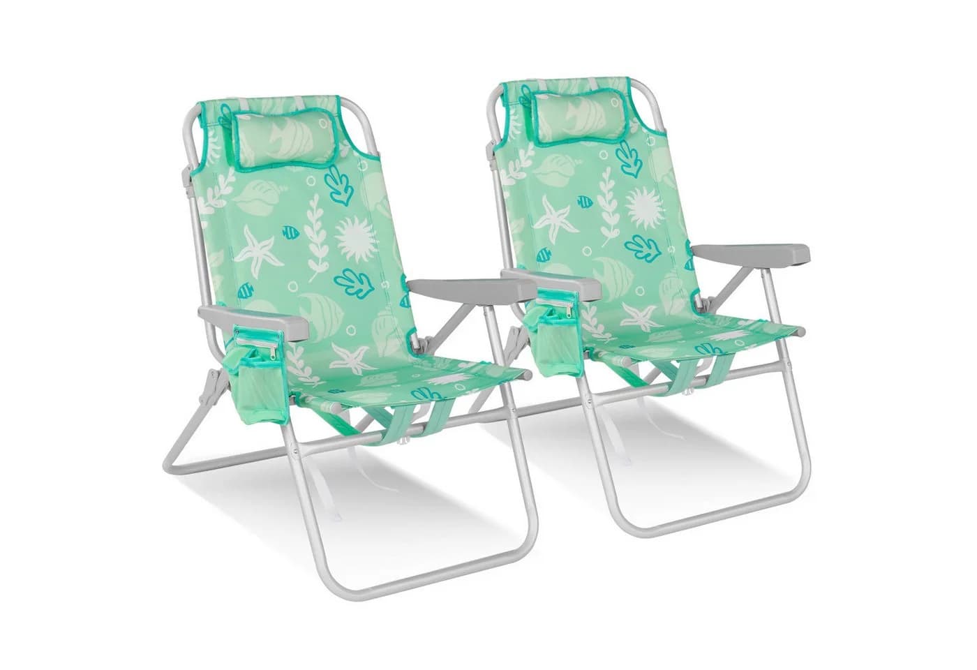 HOMECALL Klappstuhl Strandstuhl Aluminium 5-fach verstellbar Mint - Bild 2