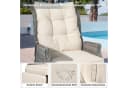 HOMECALL Rattanstuhl Gartensessel Liegestuhl wetterfest beige/grau Bild 5