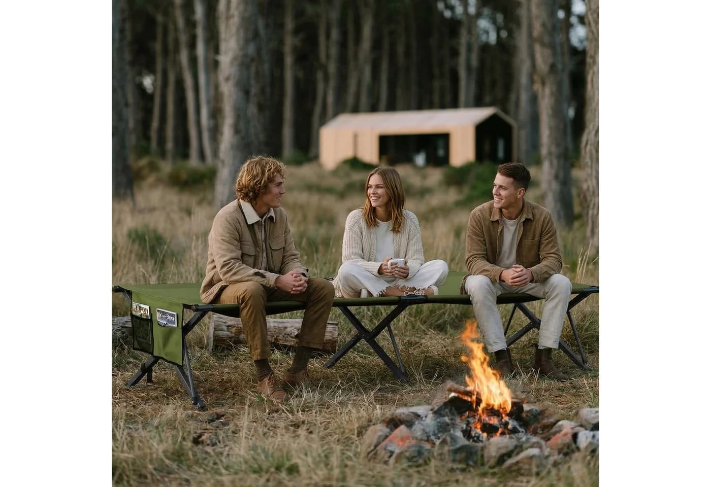 HOMECALL Klappbett Camping 210x80 cm Grün 600D Oxford - Bild 5