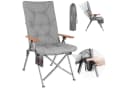 HOMECALL Campingstuhl Faltbar Hochlehner Grau 150kg Belastbar Bild 2
