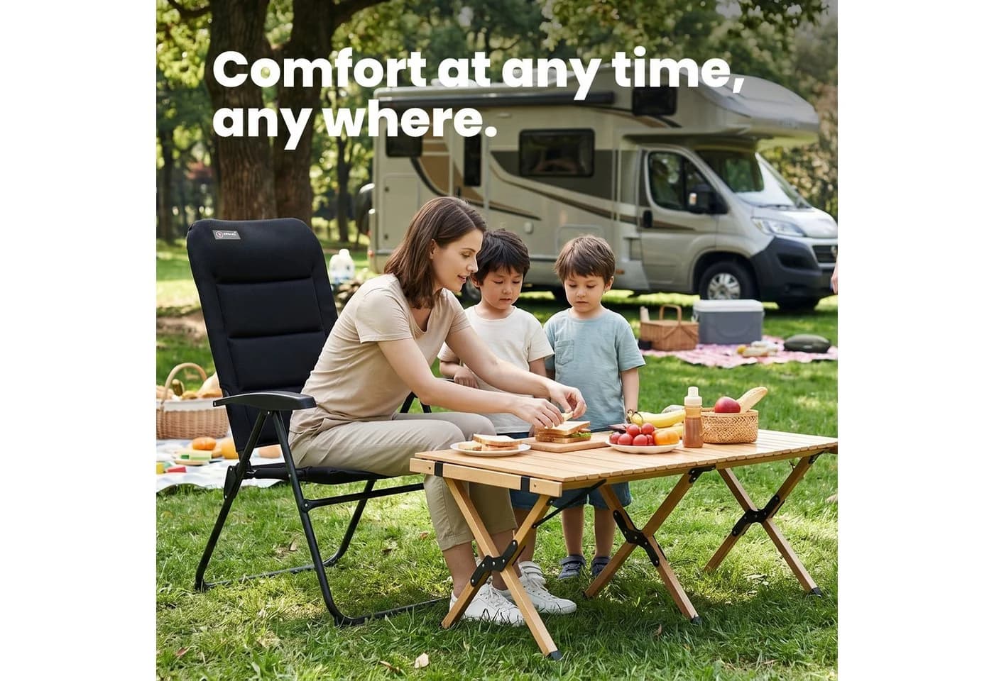 HOMECALL Klappstuhl Gartenstühle hochlehner Luxus campingstuhle bis 150 kg Gepolstert (Set, 2 St) - Bild 5