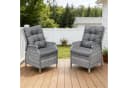 HOMECALL Rattan Gartensessel mit verstellbarer Rückenlehne und Kissen Bild 2