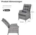 HOMECALL Rattan Gartensessel mit verstellbarer Rückenlehne und Kissen Bild 5