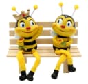 Dekohelden24 Gartenfigur Bienenpaar mit Blume 2er Set Polyresin Bild 2