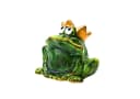 Dekohelden24 Deko-Frosch mit goldener Krone Keramik Gartenfigur Bild 1