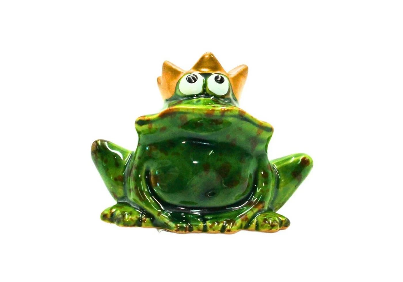 Dekohelden24 Deko-Frosch mit goldener Krone Keramik Gartenfigur - Bild 2
