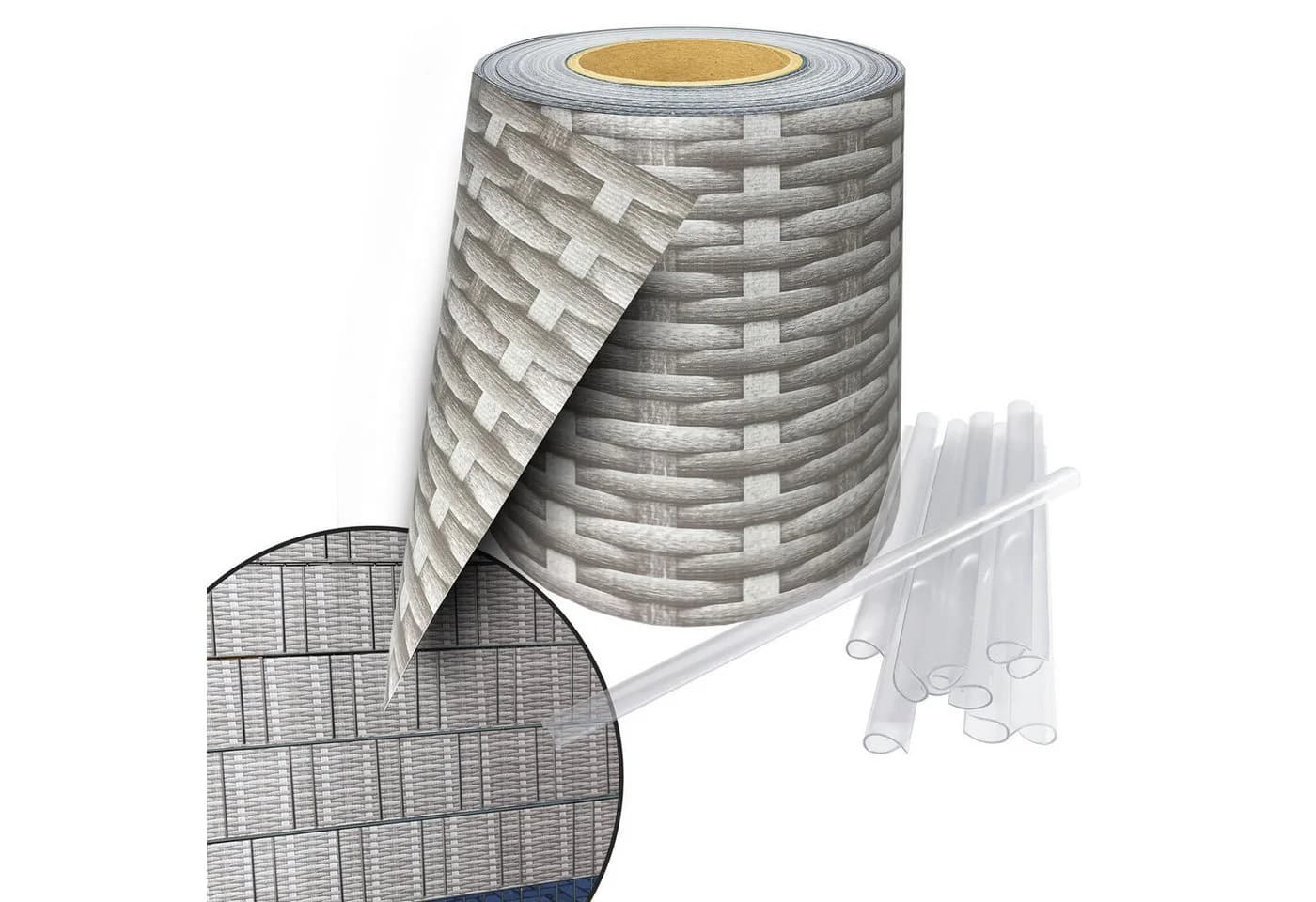 TRISENS PVC Sichtschutzstreifen Rolle 35m mit Clips