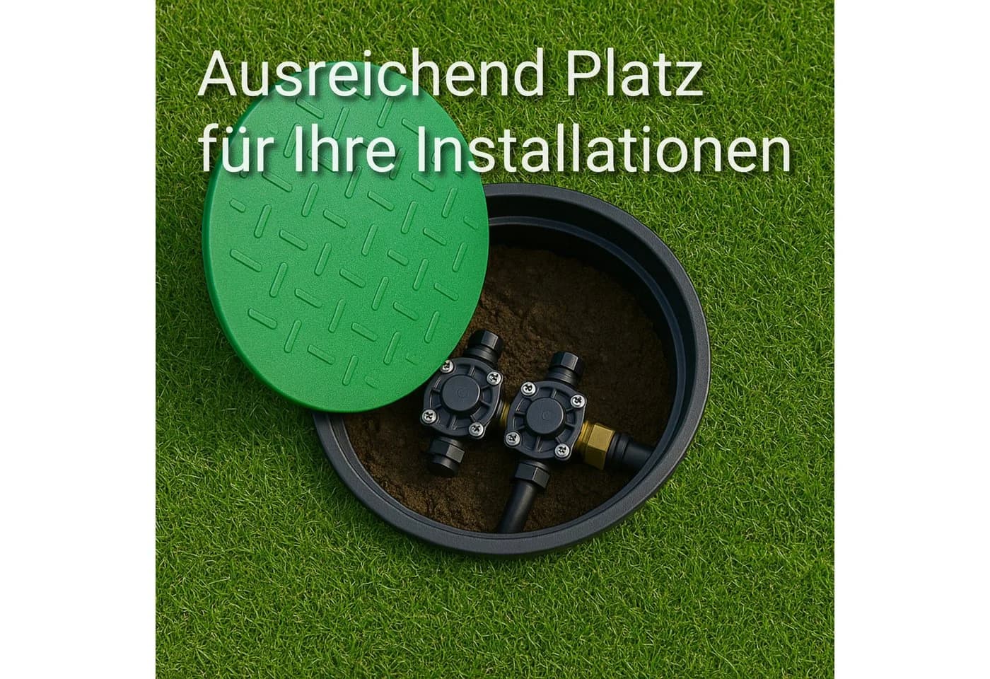 INTERGARDEN Bewässerungsventilbox Bodeneinbaudose Schwarz/Grün - Bild 3