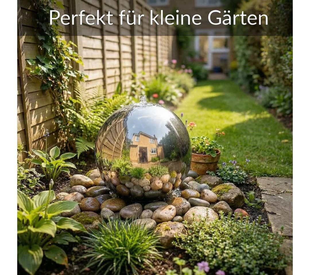 INTERGARDEN Edelstahl-Kugelbrunnen 20 cm Glänzend