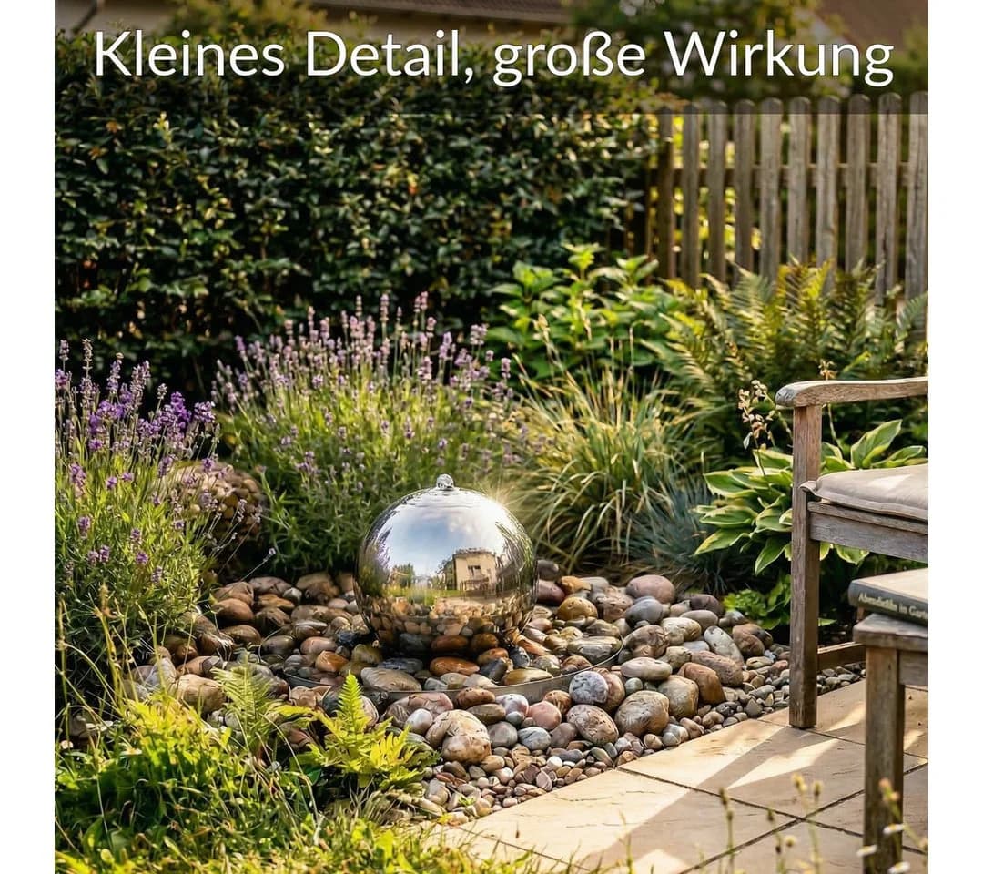 INTERGARDEN Edelstahl-Kugelbrunnen 20 cm Glänzend - Bild 3