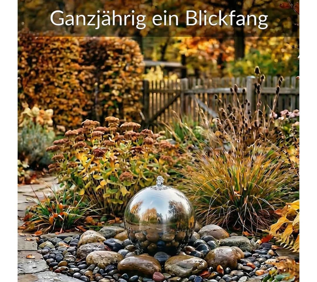 INTERGARDEN Edelstahl-Kugelbrunnen 20 cm Glänzend - Bild 4