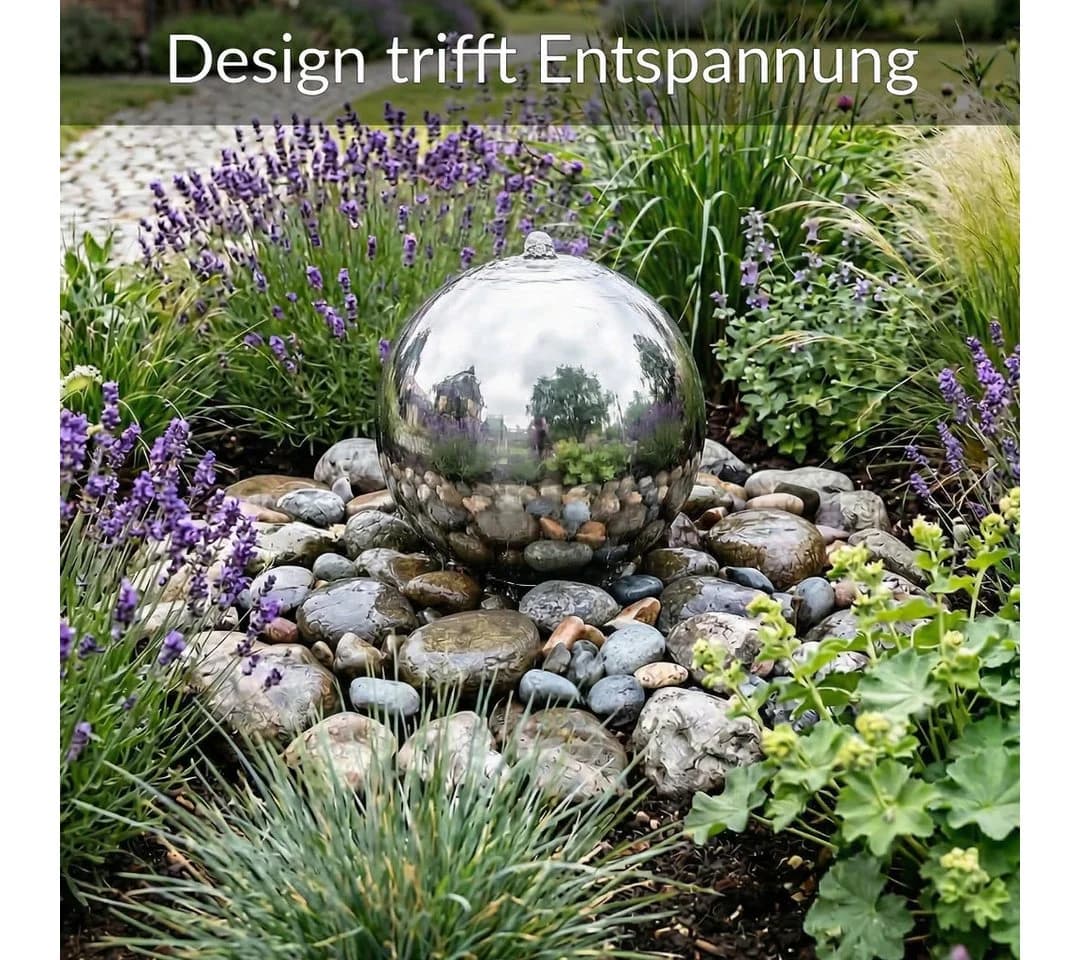 INTERGARDEN Edelstahl-Kugelbrunnen 20 cm Glänzend - Bild 5