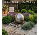 INTERGARDEN Edelstahl-Kugelbrunnen 38 cm Matt Gebürstet Bild 1