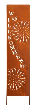 Levandeo Gartenstecker Stele Willkommen Braun Rostdeko Eisen Bild 1
