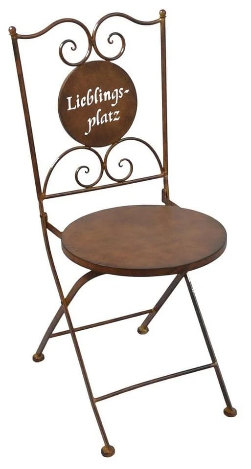 Levandeo® Gartenstuhl Klappstuhl Rostoptik Rot mit Schriftzug