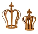 Levandeo® Gartenfigur 2er Set Krone Metall Rostdeko Antik Bild 2
