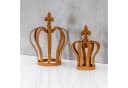 Levandeo® Gartenfigur 2er Set Krone Metall Rostdeko Antik Bild 4