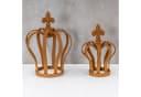 Levandeo® Gartenfigur 2er Set Krone Metall Rostdeko Antik Bild 5