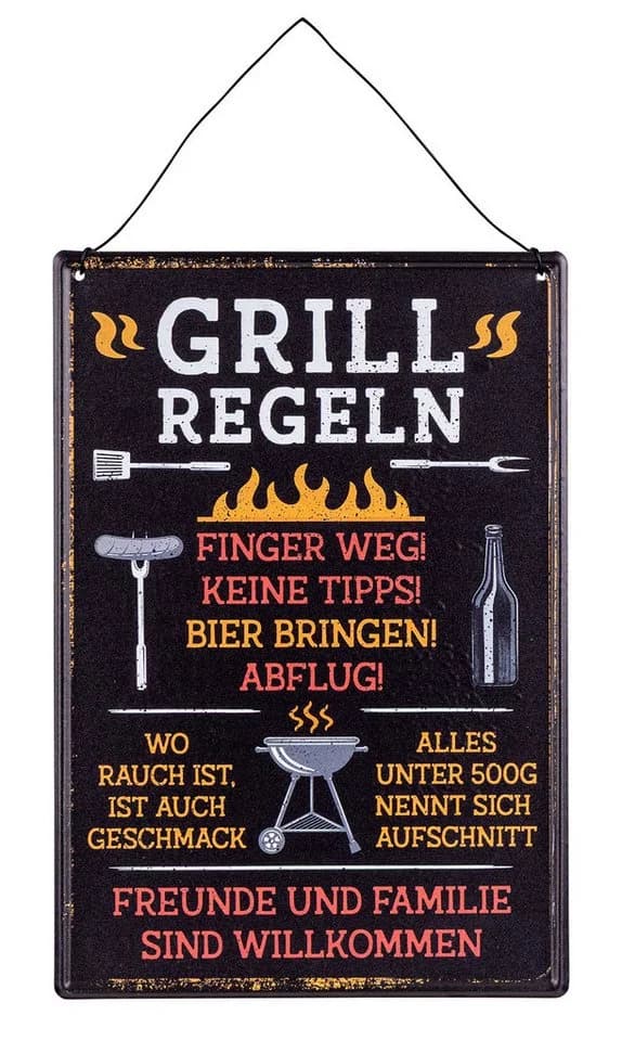 Levandeo® Metallbild Spruchtafel Grillregeln Garten - Bild 2