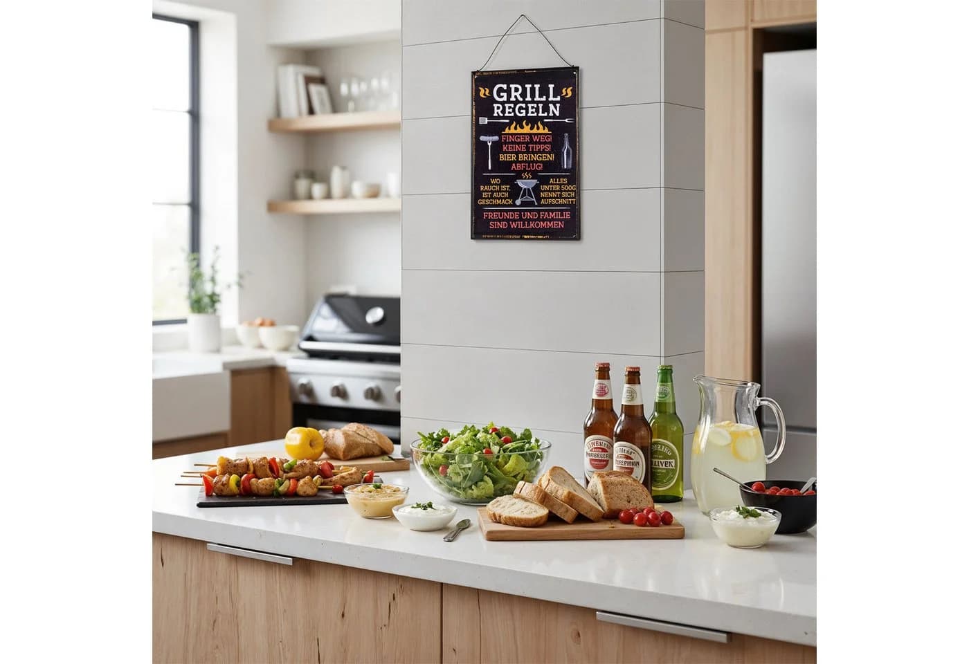 Levandeo® Metallbild Spruchtafel Grillregeln Garten - Bild 3