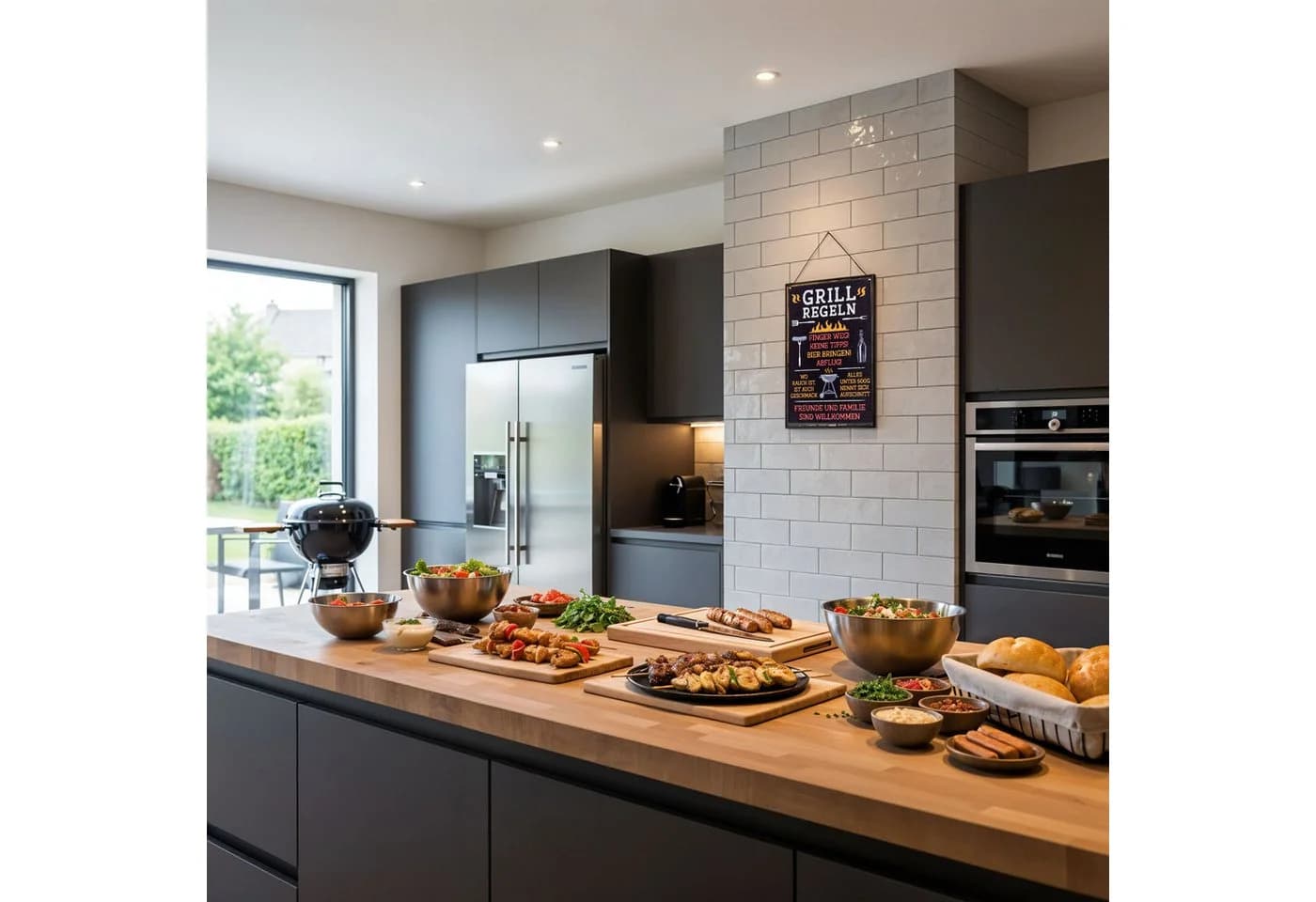 Levandeo® Metallbild Spruchtafel Grillregeln Garten - Bild 5